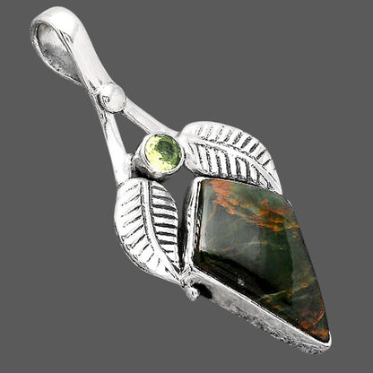 Turkish Rainforest Chrysocolla and Peridot Pendant P-1416 SDP154598