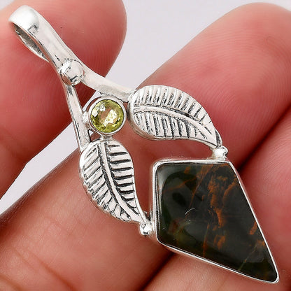 Turkish Rainforest Chrysocolla and Peridot Pendant P-1416 SDP154600