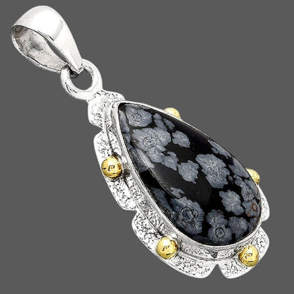 Natural Snow Flake Obsidian Pendant P-1485 SDP154627