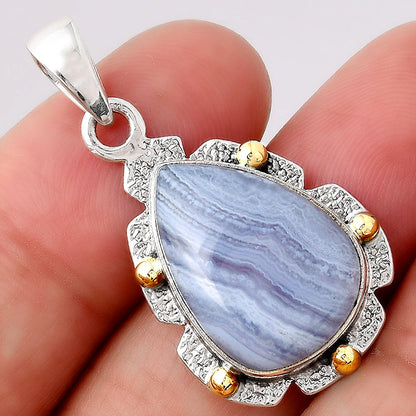 Natural Blue Lace Agate South Africa Pendant P-1485 SDP154638