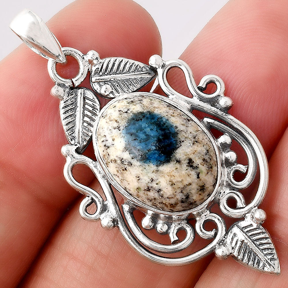 Natural K2 Blue - Azurite In Quartz Pendant P-1684 SDP154647