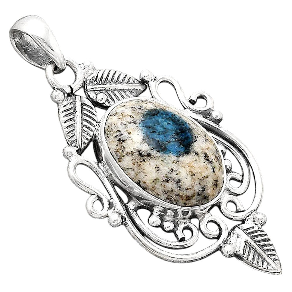Natural K2 Blue - Azurite In Quartz Pendant P-1684 SDP154647