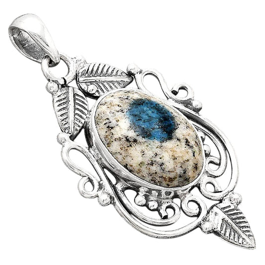 Natural K2 Blue - Azurite In Quartz Pendant P-1684 SDP154647