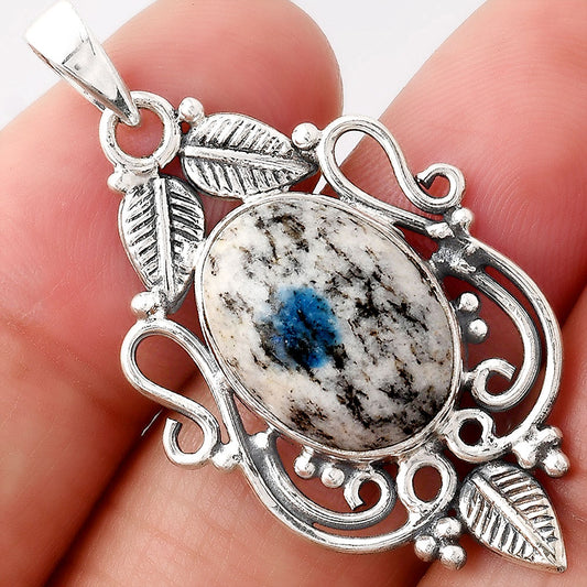 Natural K2 Blue - Azurite In Quartz Pendant P-1684 SDP154648