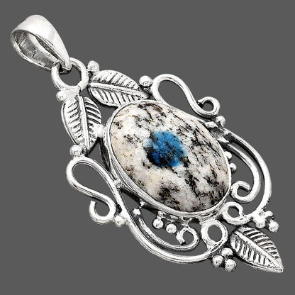 Natural K2 Blue - Azurite In Quartz Pendant P-1684 SDP154648