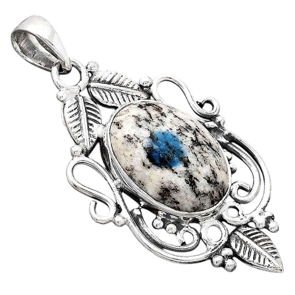 Natural K2 Blue - Azurite In Quartz Pendant P-1684 SDP154648