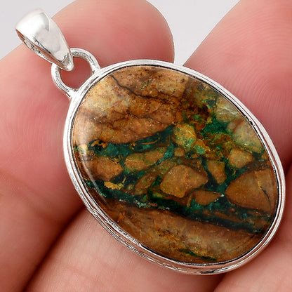 Natural Cyber Web Chrysocolla Stone Pendant P-1050 SDP154680