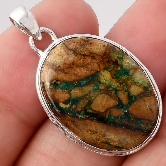 Natural Cyber Web Chrysocolla Stone Pendant P-1050 SDP154680