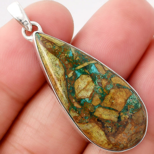 Natural Cyber Web Chrysocolla Stone Pendant P-1001 SDP154683