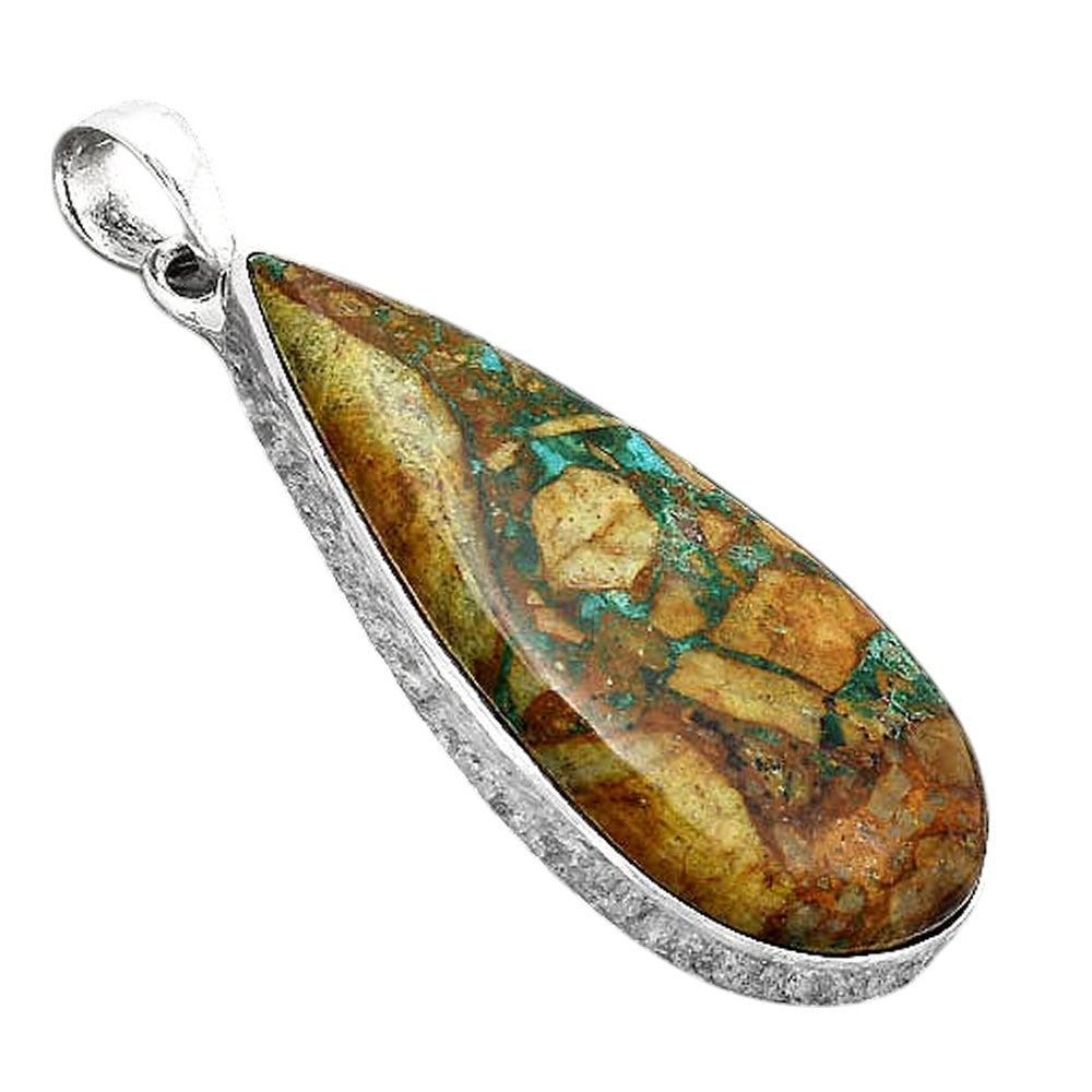 Natural Cyber Web Chrysocolla Stone Pendant P-1001 SDP154683