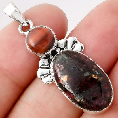Russian Eudialyte and Red Tiger Eye Pendant P-1683 SDP154689