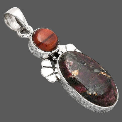 Russian Eudialyte and Red Tiger Eye Pendant P-1683 SDP154689