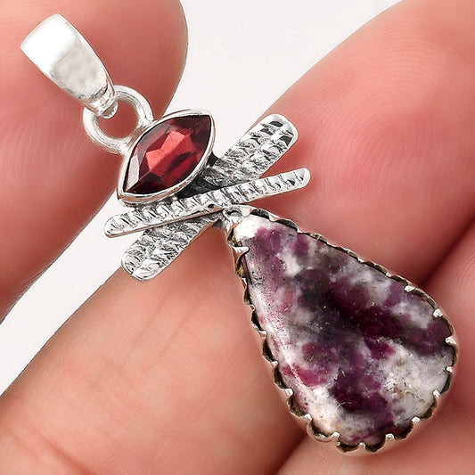 Natural Tourmaline Quartz and Garnet Pendant P-1268 SDP154724