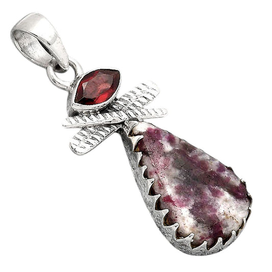 Natural Tourmaline Quartz and Garnet Pendant P-1268 SDP154724