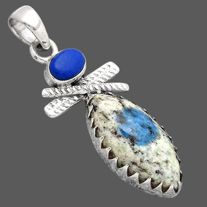 K2 Blue - Azurite In Quartz and Lapis Pendant P-1268 SDP154725