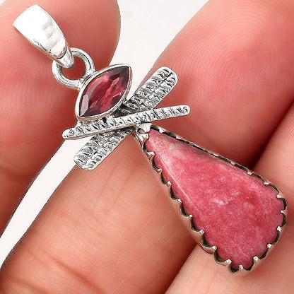 Pink Thulite - Norway and Garnet Pendant P-1268 SDP154730