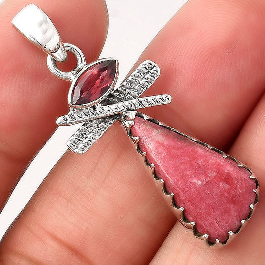 Pink Thulite - Norway and Garnet Pendant P-1268 SDP154730