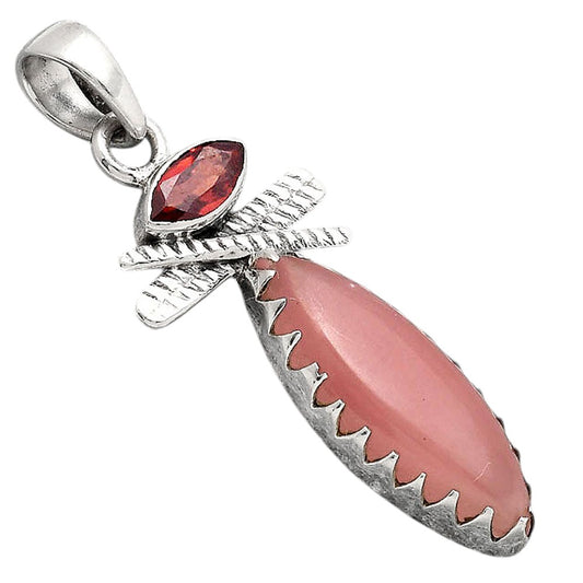 Guava Quartz - Brazil and Garnet Pendant P-1268 SDP154733