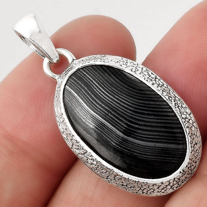 Crown Of Silver Psilomelane - Black Malachite Pendant P-1538 SDP154740