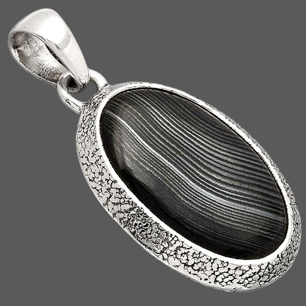 Crown Of Silver Psilomelane - Black Malachite Pendant P-1538 SDP154740