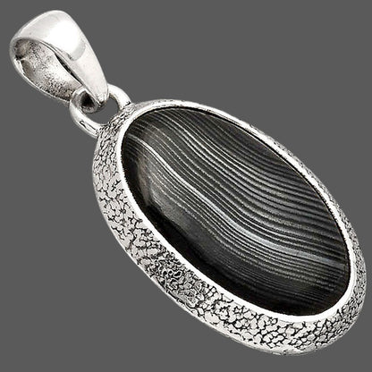 Crown Of Silver Psilomelane - Black Malachite Pendant P-1538 SDP154740