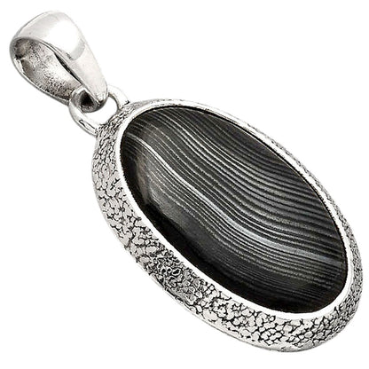 Crown Of Silver Psilomelane - Black Malachite Pendant P-1538 SDP154740