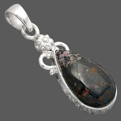 Natural Blood Stone - India Pendant P-1220 SDP154755