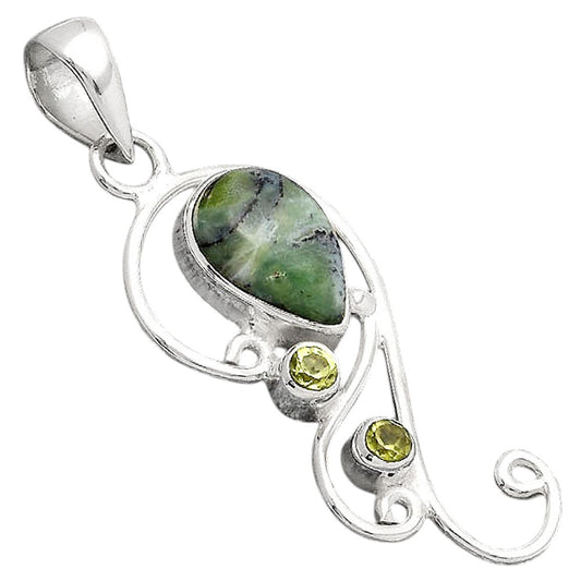 Dendritic Chrysoprase - Africa and Peridot Pendant P-1039 SDP154761