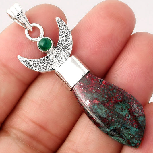 Moon - Sonora Sunrise - Cuprite Blood and Green Onyx Pendant P-1453 SDP154768