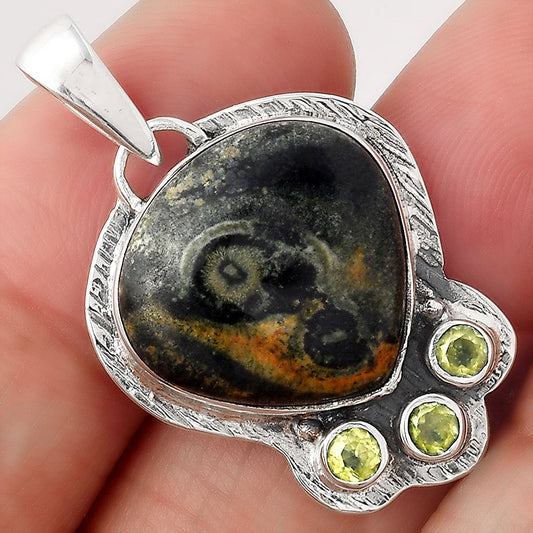 Star Galaxy Jasper and Peridot Pendant P-1523 SDP154779