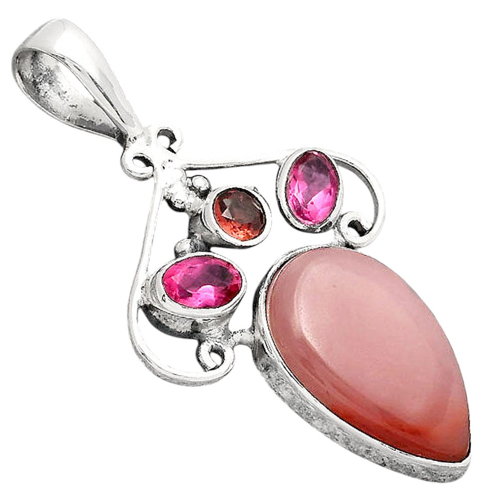 Guava Quartz - Brazil, Ruby & Garnet Pendant P-1244 SDP154791