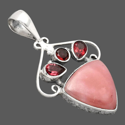 Guava Quartz - Brazil and Garnet Pendant P-1244 SDP154795