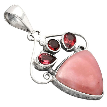 Guava Quartz - Brazil and Garnet Pendant P-1244 SDP154795