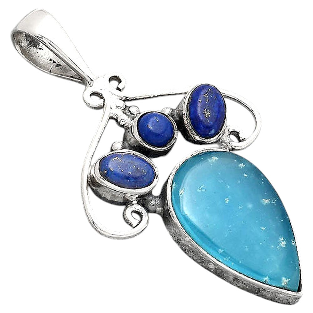 Natural Smithsonite and Lapis Pendant P-1244 SDP154796