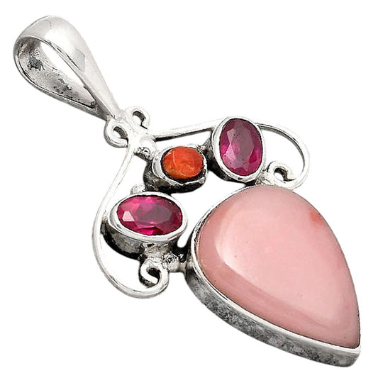 Guava Quartz - Brazil, Ruby & Coral Pendant P-1244 SDP154798