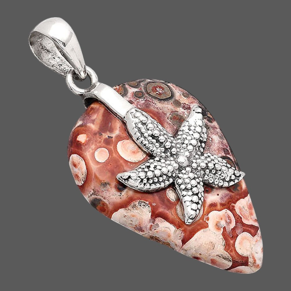 Starfish - Leopard Skin Jasper Pendant P-1505 SDP154811