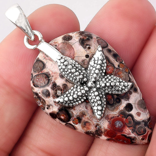 Starfish - Leopard Skin Jasper Pendant P-1505 SDP154814