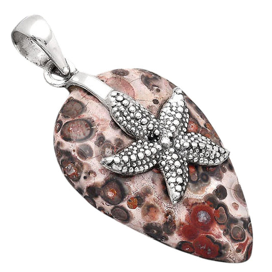 Starfish - Leopard Skin Jasper Pendant P-1505 SDP154814