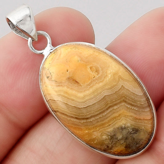 Natural Laguna Lace Agate - Mexican Pendant P-1001 SDP154846
