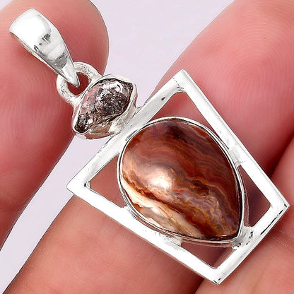 Laguna Lace Agate and Herkimer Diamond Pendant P-1502 SDP154877