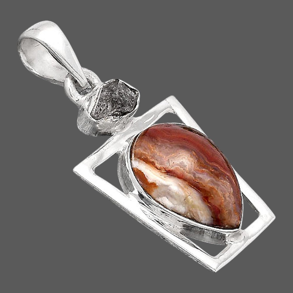 Laguna Lace Agate and Herkimer Diamond Pendant P-1502 SDP154877