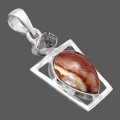Laguna Lace Agate and Herkimer Diamond Pendant P-1502 SDP154877