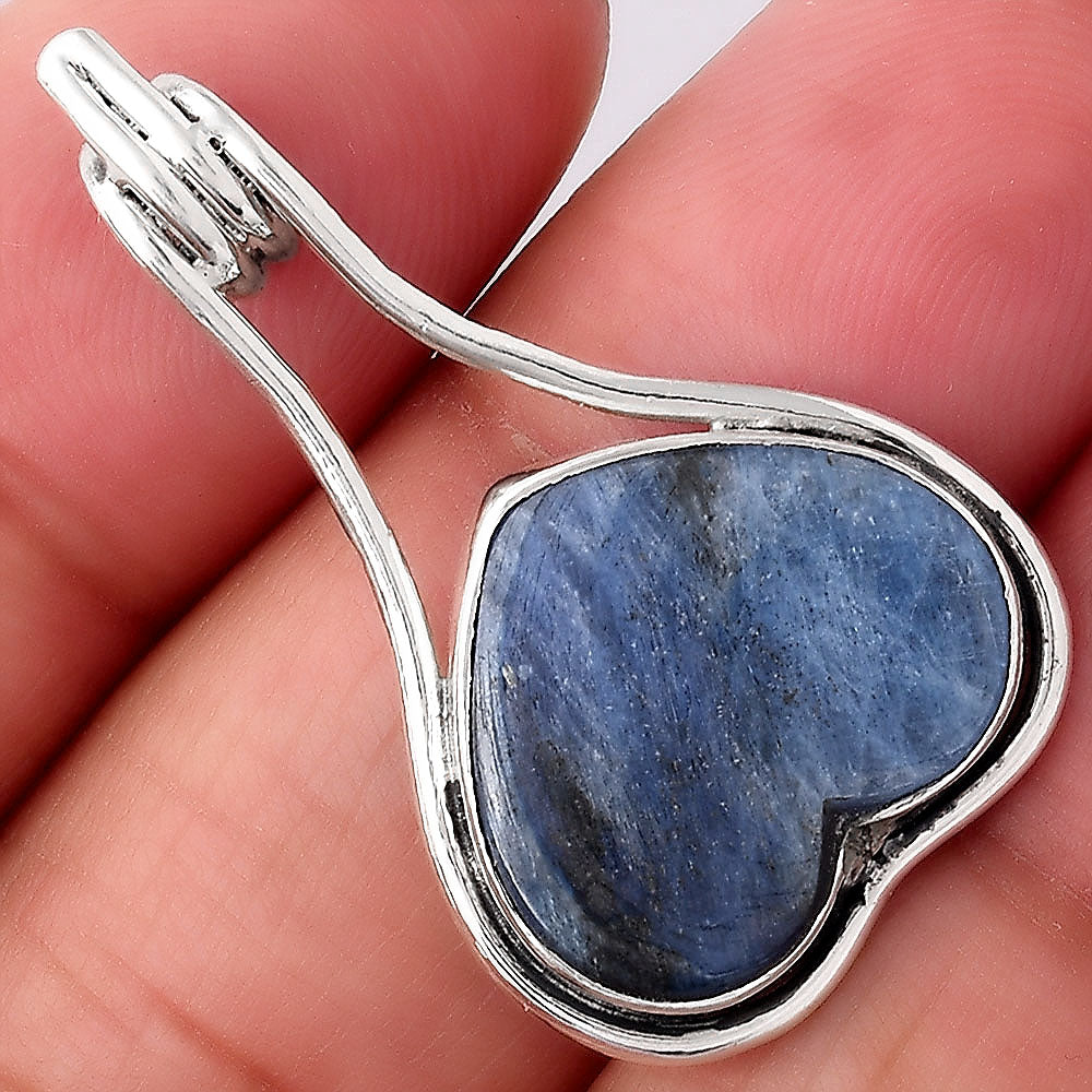 Heart Natural Dumortierite Quartz Pendant P-1590 SDP154884