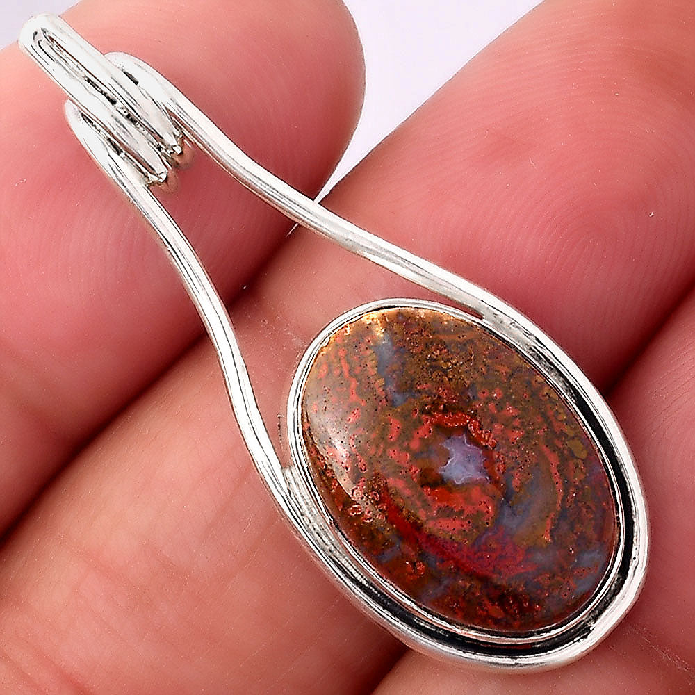 Natural Red Moss Agate Pendant P-1590 SDP154887