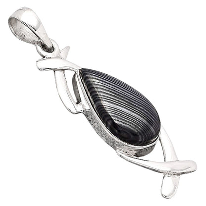 Crown Of Silver Psilomelane - Black Malachite Pendant P-1428 SDP154899