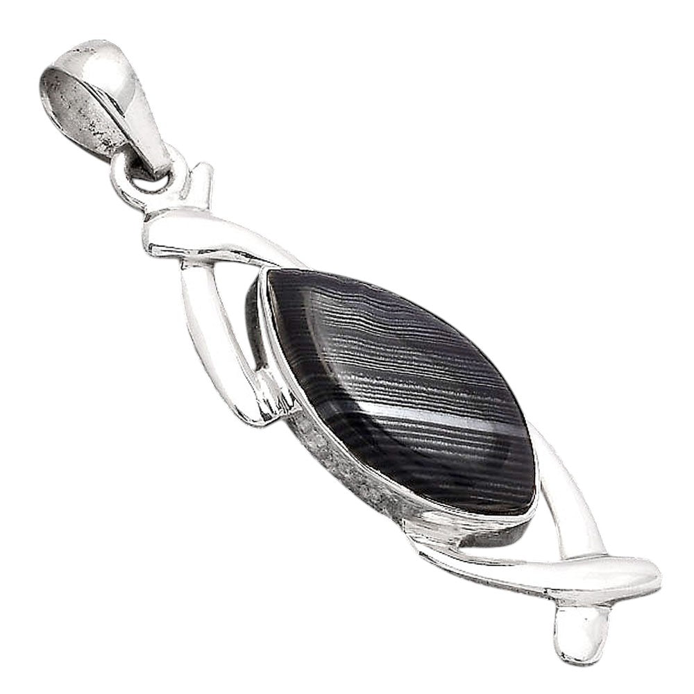 Crown Of Silver Psilomelane - Black Malachite Pendant P-1428 SDP154906