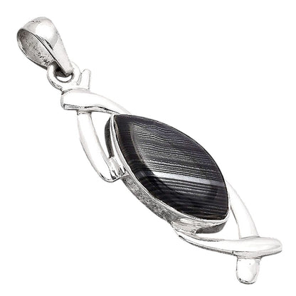 Crown Of Silver Psilomelane - Black Malachite Pendant P-1428 SDP154906