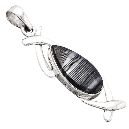 Crown Of Silver Psilomelane - Black Malachite Pendant P-1428 SDP154907