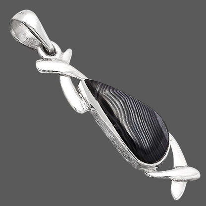 Crown Of Silver Psilomelane - Black Malachite Pendant P-1428 SDP154908