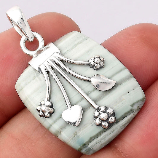 Floral - Natural Saturn Chalcedony Pendant P-1647 SDP154924